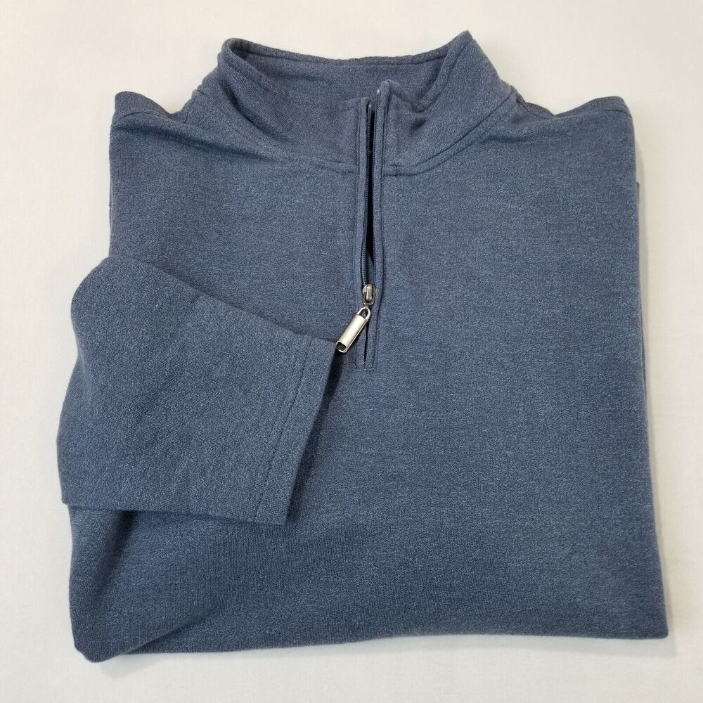 John Bartlett Consensus Mens XL 1/4 Zip Long Sleeve Pullover Blue Golf